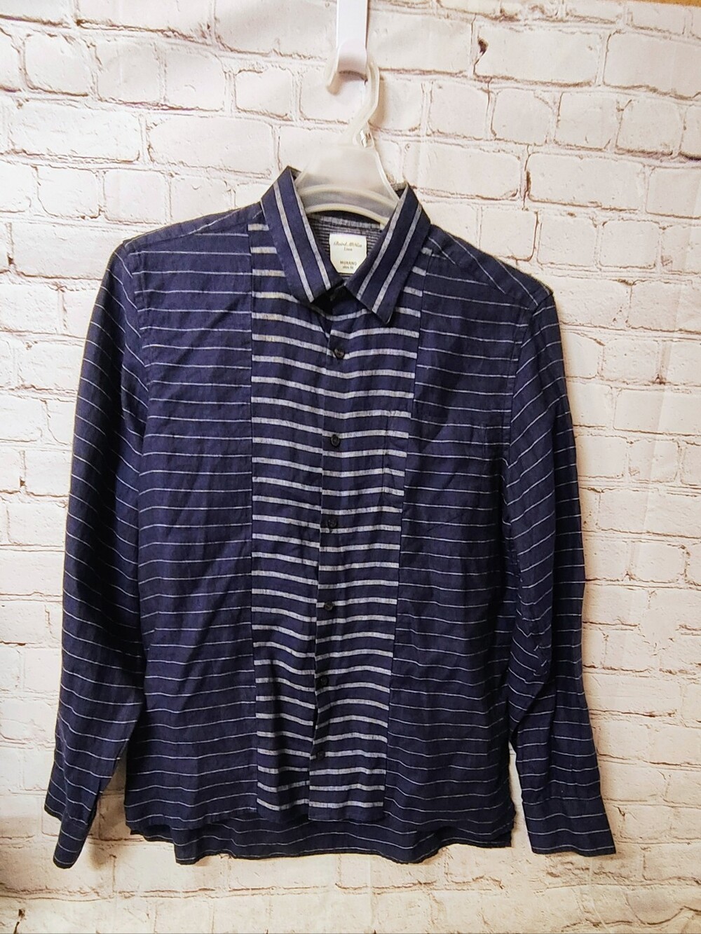 Baird Mcnutt Linen Murano Mens Striped Shirt Vacation Resort